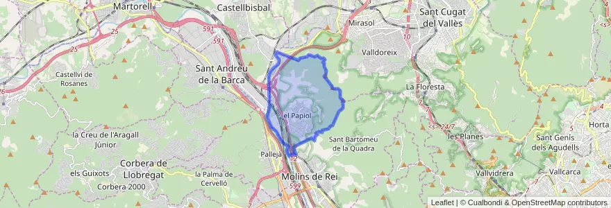 Mapa de ubicacion de el Papiol.
