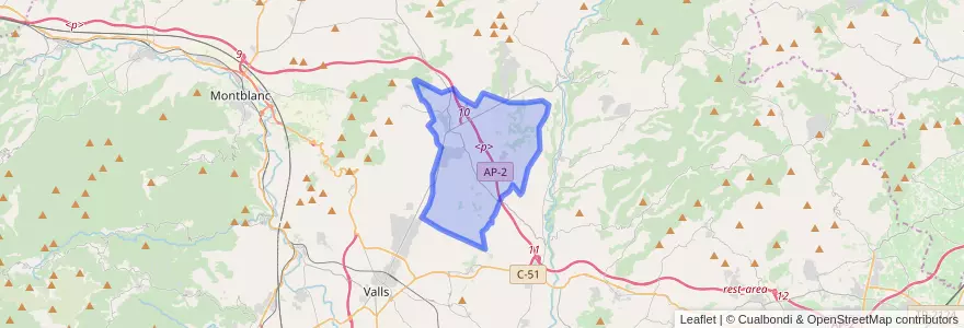 Mapa de ubicacion de el Pla de Santa Maria.