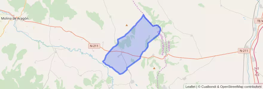 Mapa de ubicacion de El Pobo de Dueñas.