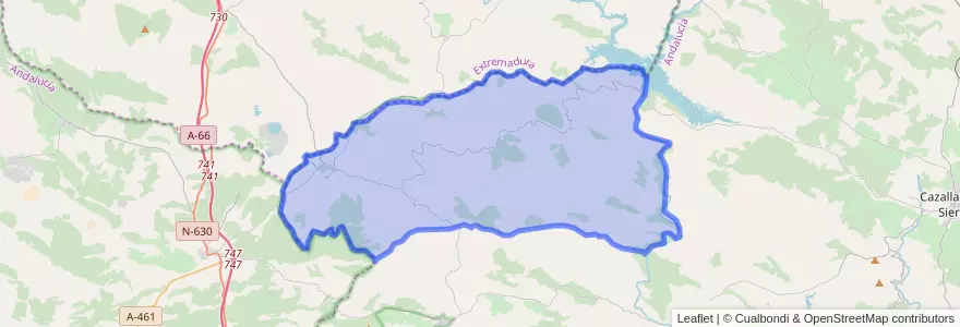 Mapa de ubicacion de El Real de la Jara.