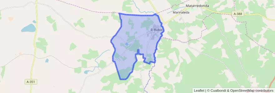 Mapa de ubicacion de El Rubio.