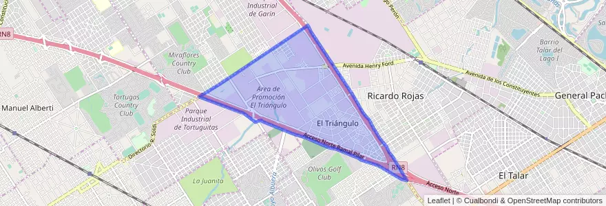 Mapa de ubicacion de El Triángulo.