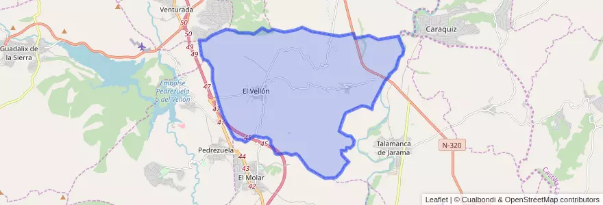 Mapa de ubicacion de El Vellón.