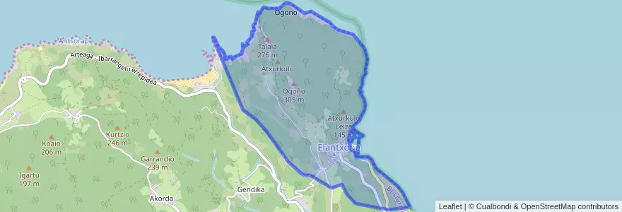 Mapa de ubicacion de Elantxobe.