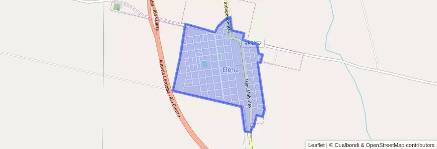 Mapa de ubicacion de Elena.