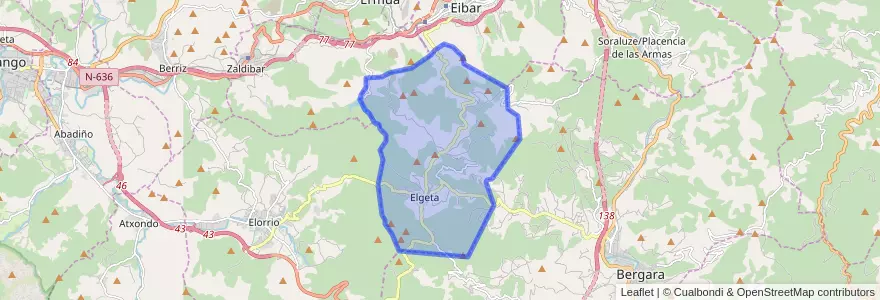 Mapa de ubicacion de Elgeta.