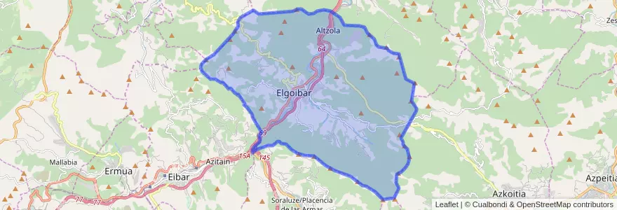 Mapa de ubicacion de Elgoibar.