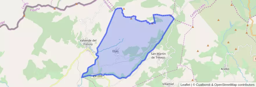 Mapa de ubicacion de Eljas.