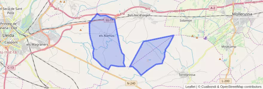 Mapa de ubicacion de els Alamús.