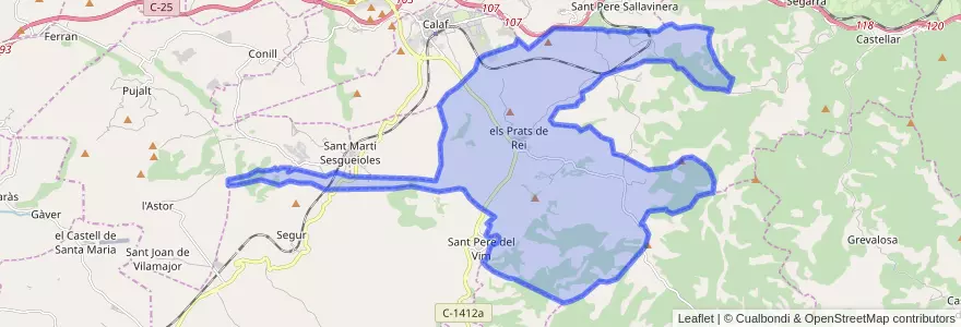 Mapa de ubicacion de els Prats de Rei.