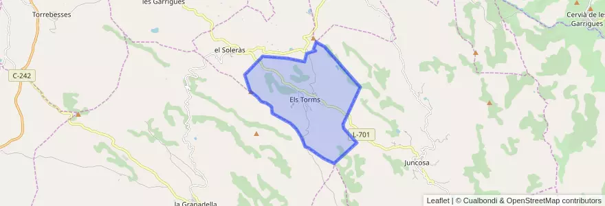 Mapa de ubicacion de els Torms.