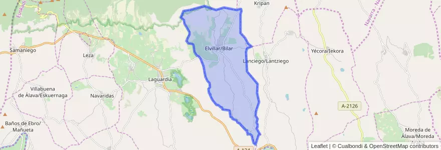 Mapa de ubicacion de Elvillar/Bilar.