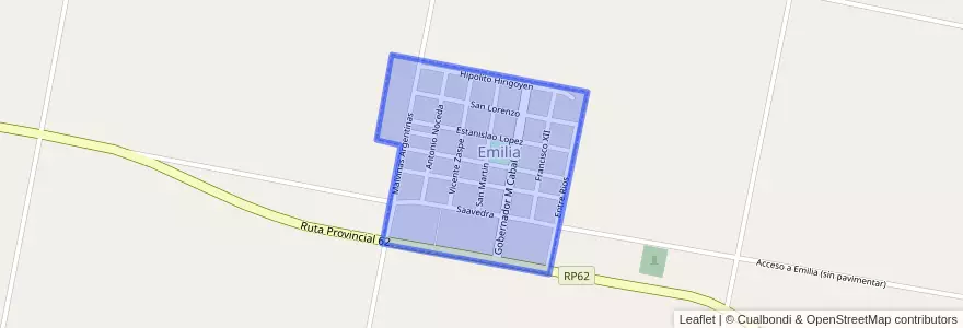 Mapa de ubicacion de Emilia.