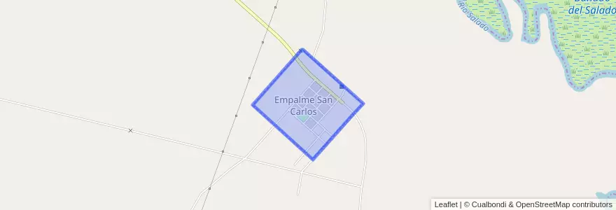 Mapa de ubicacion de Empalme San Carlos.