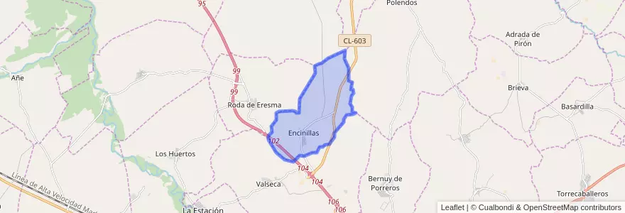 Mapa de ubicacion de Encinillas.