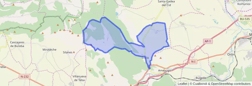 Mapa de ubicacion de Encío.