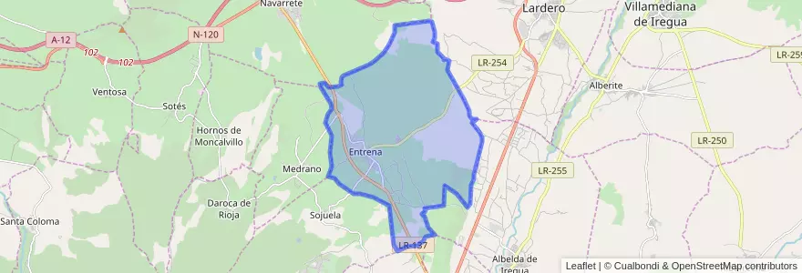 Mapa de ubicacion de Entrena.