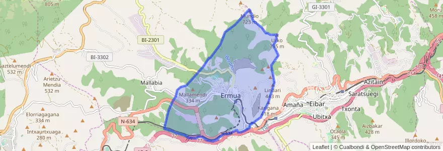 Mapa de ubicacion de Ermua.