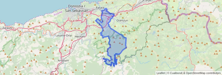 Mapa de ubicacion de Errenteria.
