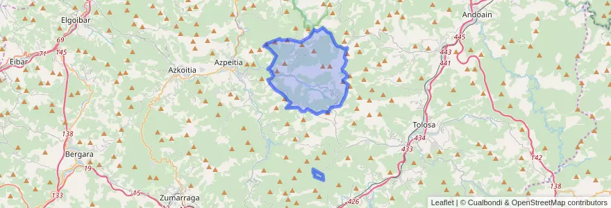 Mapa de ubicacion de Errezil.