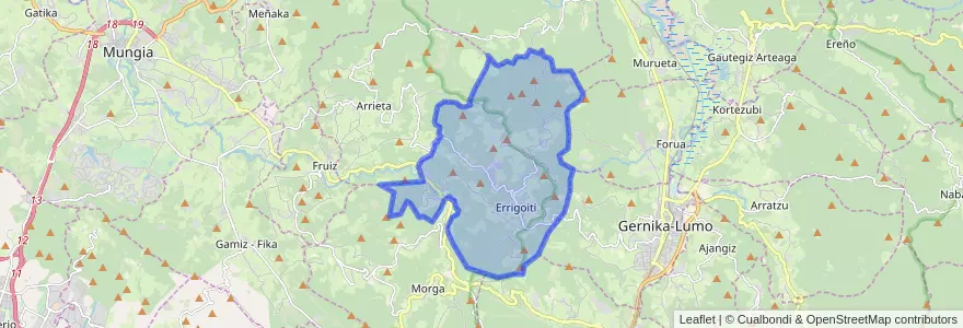 Mapa de ubicacion de Errigoiti.