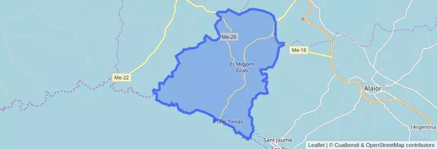 Mapa de ubicacion de Es Migjorn Gran.