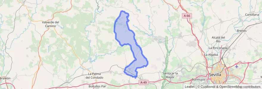 Mapa de ubicacion de Escacena del Campo.