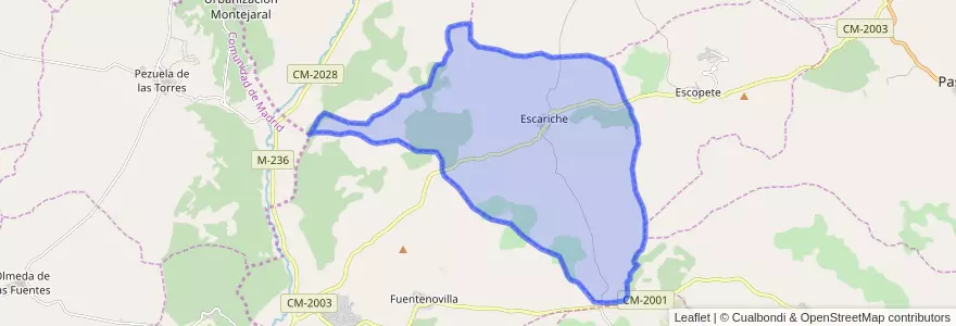Mapa de ubicacion de Escariche.
