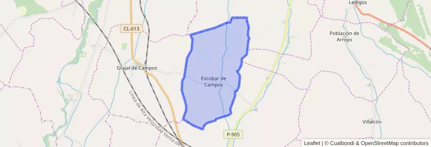 Mapa de ubicacion de Escobar de Campos.