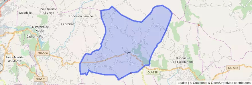 Mapa de ubicacion de Esgos.