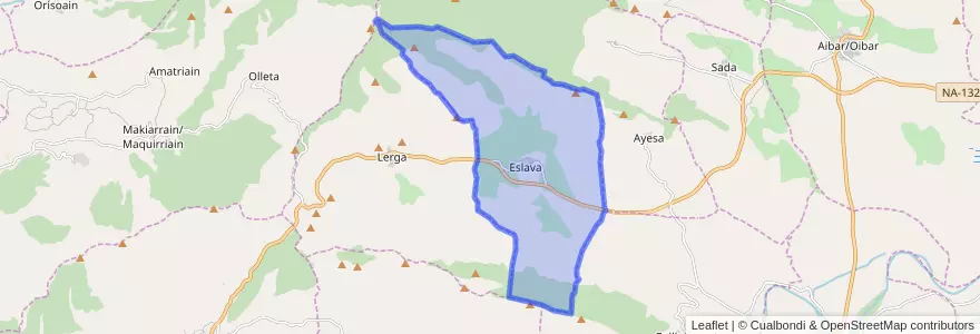 Mapa de ubicacion de Eslava.