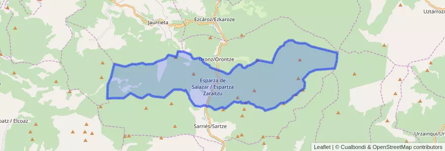 Mapa de ubicacion de Esparza de Salazar.