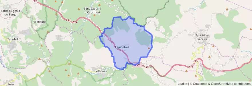 Mapa de ubicacion de Espinelves.