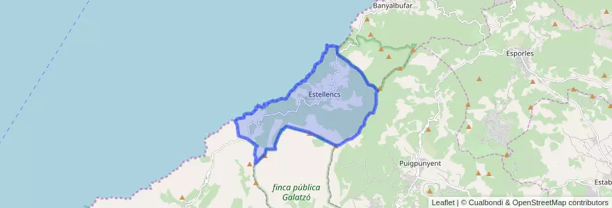 Mapa de ubicacion de Estellencs.