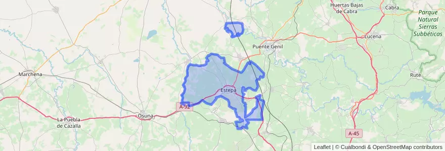 Mapa de ubicacion de Estepa.