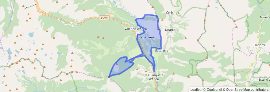 Mapa de ubicacion de Esterri d'Àneu.
