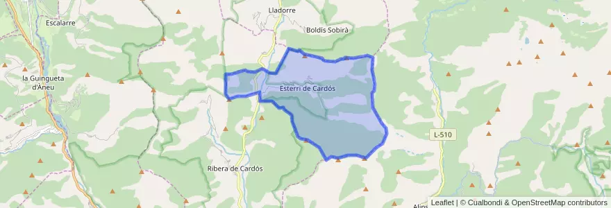 Mapa de ubicacion de Esterri de Cardós.