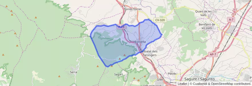 Mapa de ubicacion de Estivella.