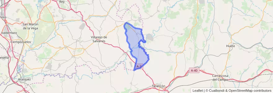 Mapa de ubicacion de Estremera.