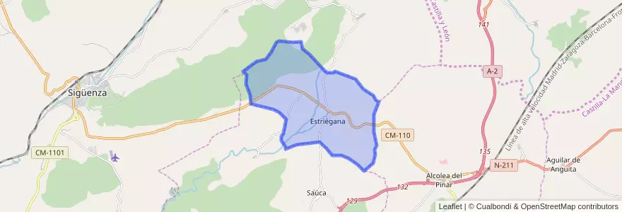 Mapa de ubicacion de Estriégana.