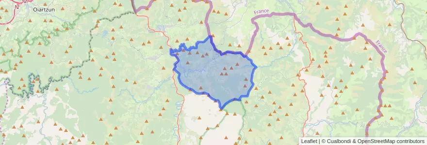 Mapa de ubicacion de Etxalar.