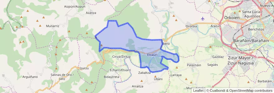 Mapa de ubicacion de Etxauri.
