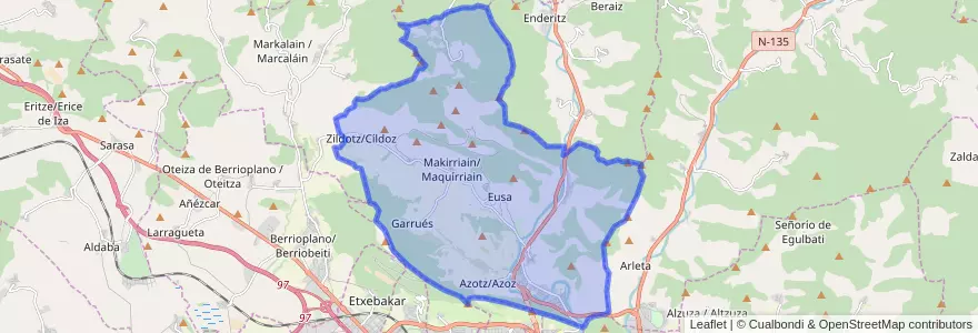 Mapa de ubicacion de Ezcabarte.