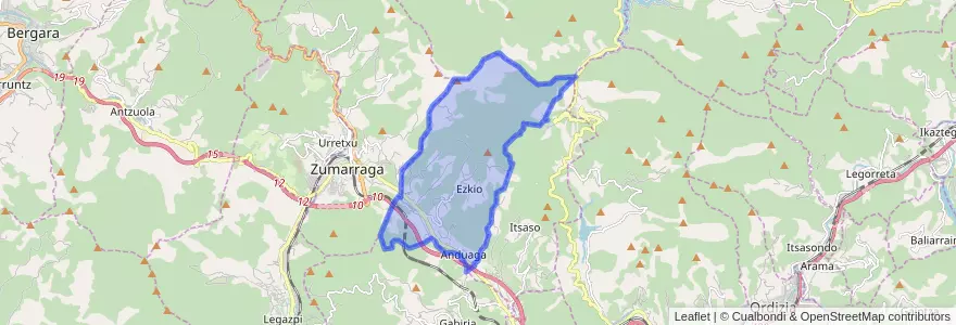 Mapa de ubicacion de Ezkio-Itsaso.
