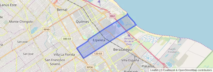Mapa de ubicacion de Ezpeleta.