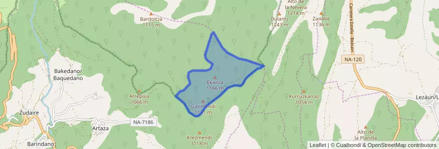 Mapa de ubicacion de Facería 104.