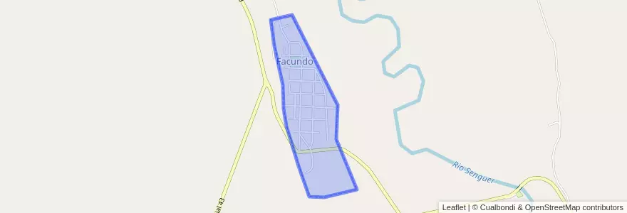 Mapa de ubicacion de Facundo.