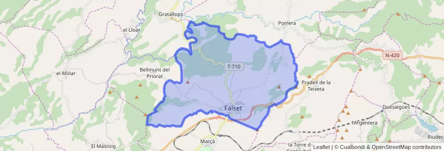 Mapa de ubicacion de Falset.