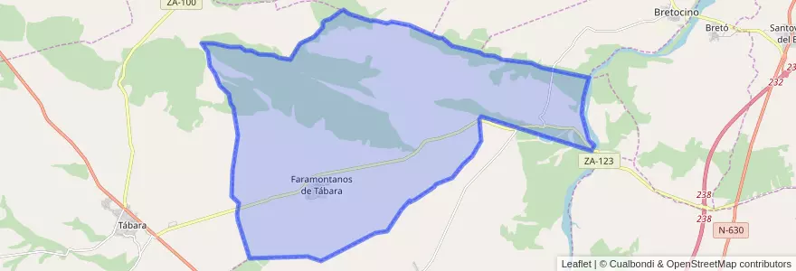 Mapa de ubicacion de Faramontanos de Tábara.