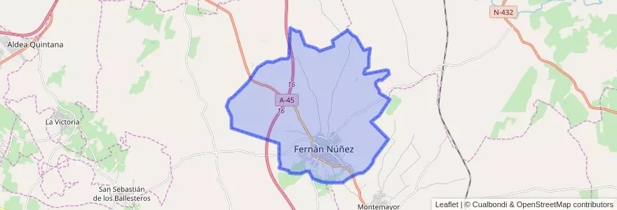Mapa de ubicacion de Fernán-Núñez.